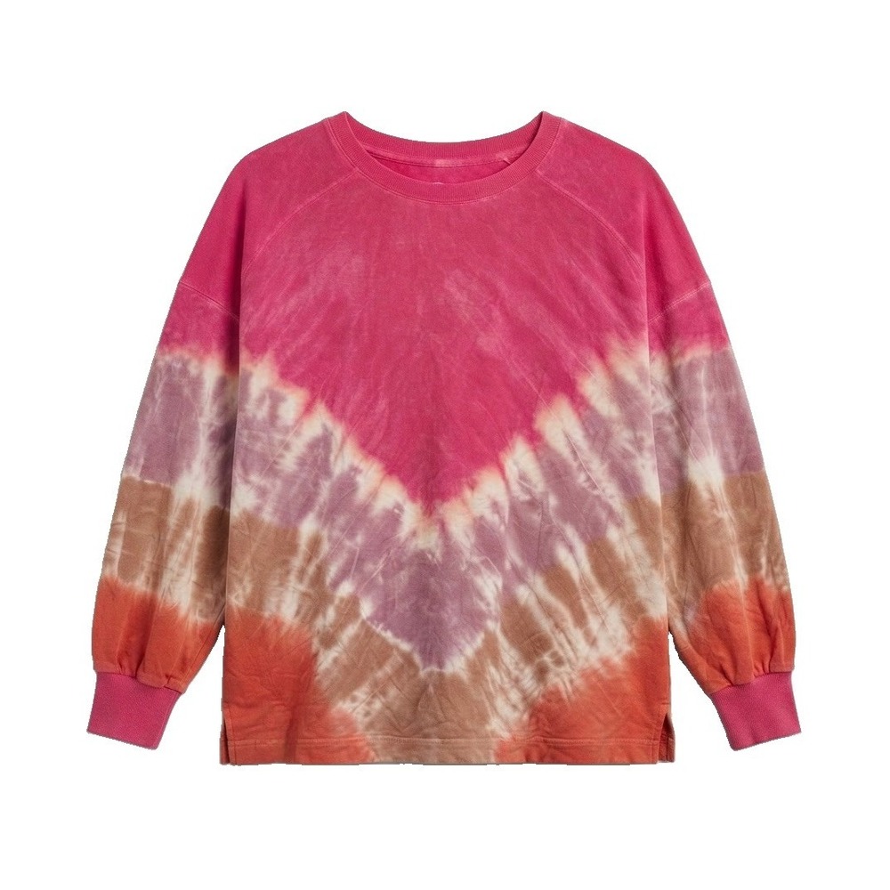 Rachel Zoe Women's Size Medium Ombre Tie-dye Coral Hotpink Lavender Long Sleeve